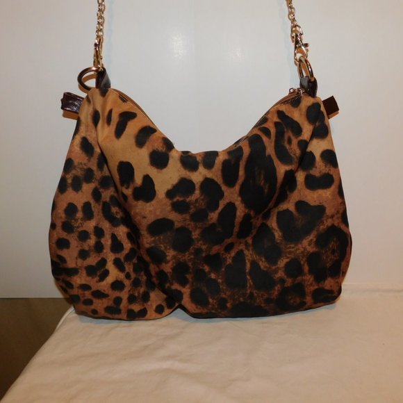 Charming Charlie Leopard Print Chain Shoulder Stra - Picture 2 of 6